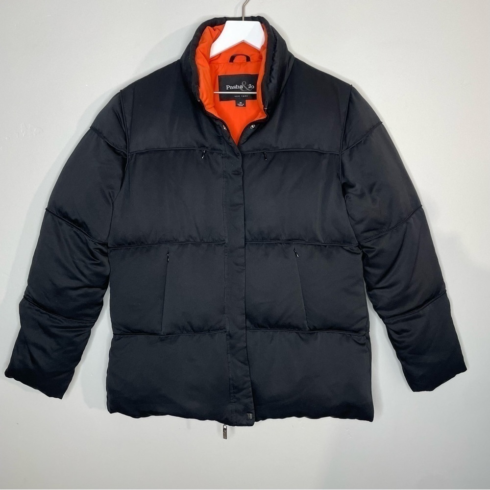 Pasha & Jo Black Down Puffer Jacket Size Medium